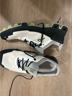 On Running Men's White Sneakers with Lime Accents